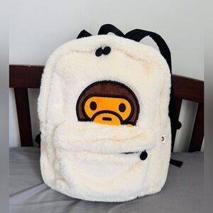 Sold!【Bape】Baby Milo Fur Backpack White A Bathing Ape